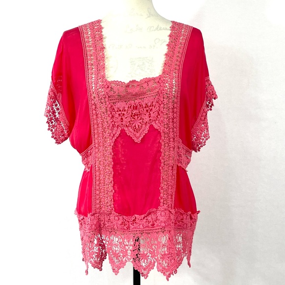 Johnny Was Pink Georgette Blouse Size M - Picture 3 of 15